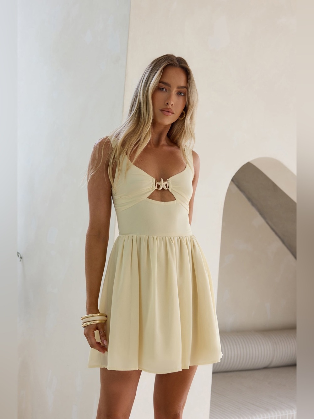NWT Size XL Mirrored Hearts Mini Dress Yellow by Fortunate One